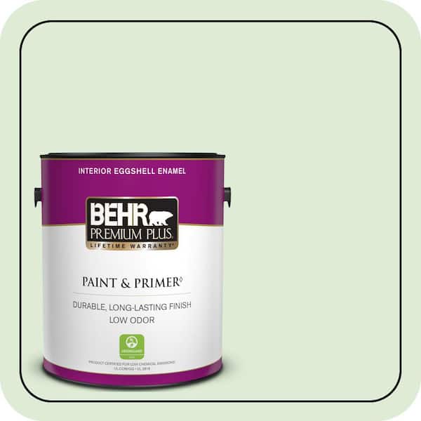 BEHR PREMIUM PLUS 1 gal. #M390-2 Misty Meadow Eggshell Enamel Low Odor Interior Paint & Primer