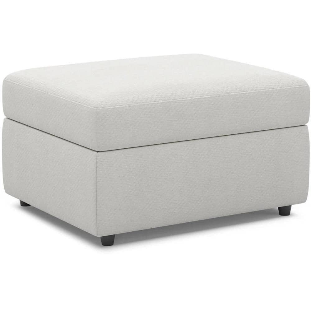 Chenille Rectangle Storage Ottoman Large Ottoman