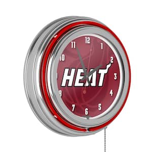 Miami Heat Red Fade Lighted Analog Neon Clock
