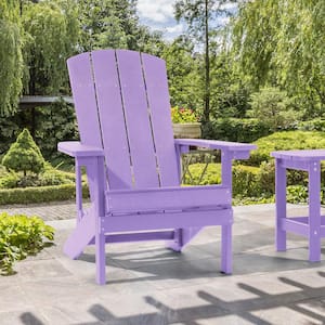 Purple Weather Resistant HIPS Plastic Adirondack Chair for Outdoors (1-Pack)