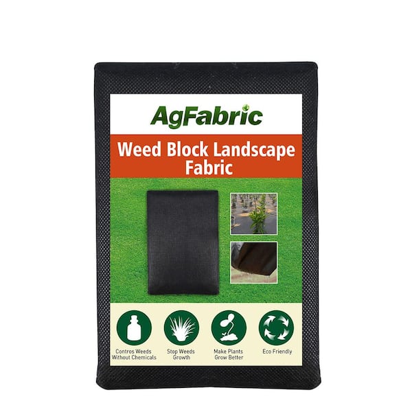Agfabric 1.5oz 4x50ft Non Woven Weed Barrier Fabric Landscape Heavy Non-Woven Ground Cover for Gardening Mat and Raised Bed,