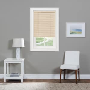GII Morningstar Alabaster Cordless Light Filtering Vinyl Mini Blind with 1 in. Slats 38 in. W x 64 in. L