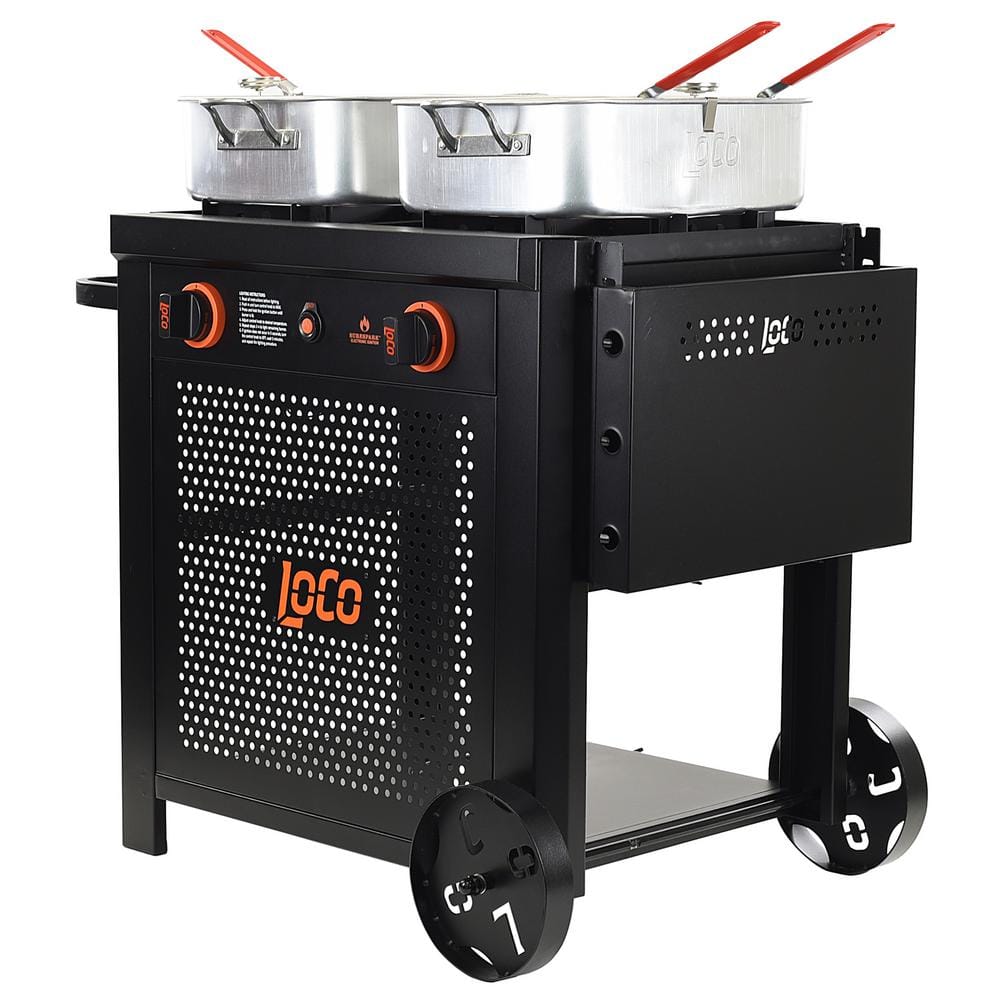 LOCO 15 qt. Dual Burner Fry Cart