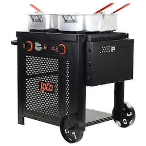 15 qt. Dual Burner Fry Cart