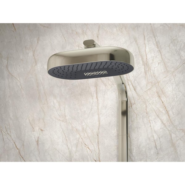 KOHLER Margaux 1-Spray Patterns 2.5 GPM 5.3125 in. Wall Mount Katalyst Fixed Shower Head in Vibrant Polished Nickel