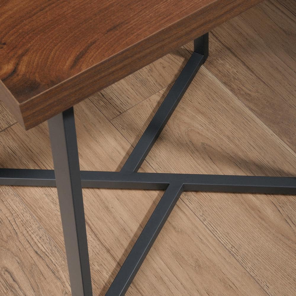 Grand Walnut & Metal Geometric Side Table