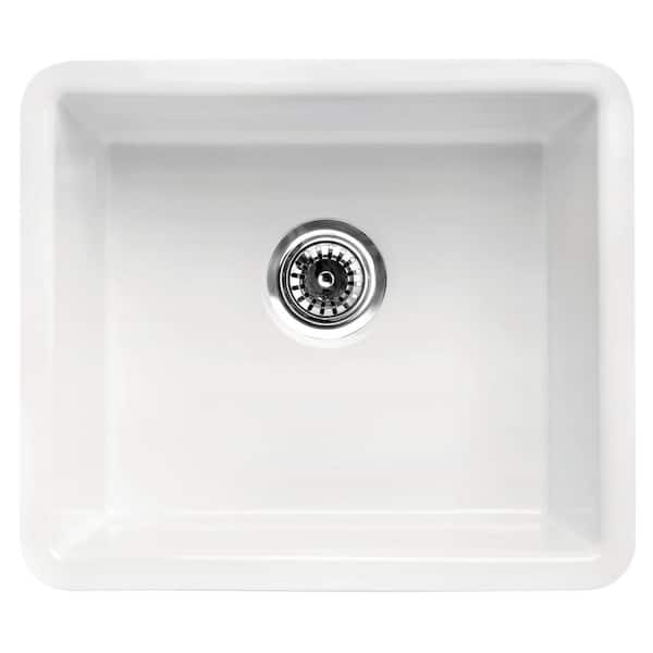 ALFI BRAND Undermount Fireclay 20 in. Single Bowl Kitchen Sink in White