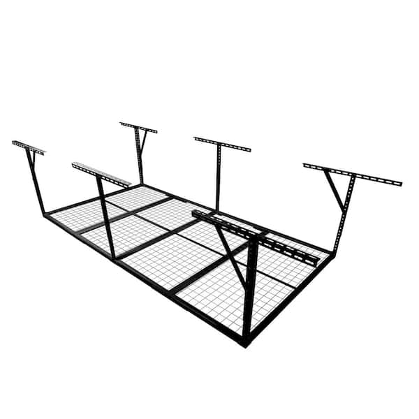 96 in. W x 40 in. H x 36 in. D Black Adjustable Height Heavy Duty Steel Overhead Garage Storage Rack
