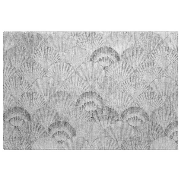 Dream Shag Premium Machine Washable Abstract ADS181 Gray 2 ft. x 3 ft. Accent Rug