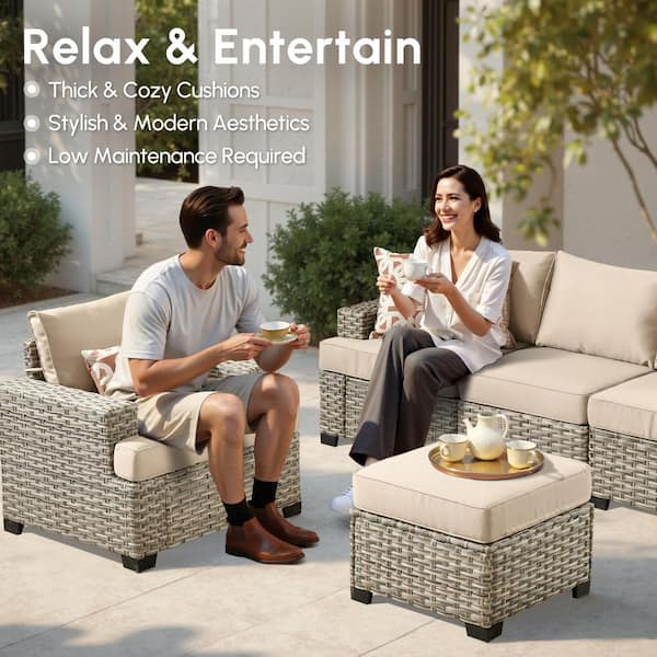 HOOOWOOO Kelley's 8-Piece Wicker Modern Outdoor Patio