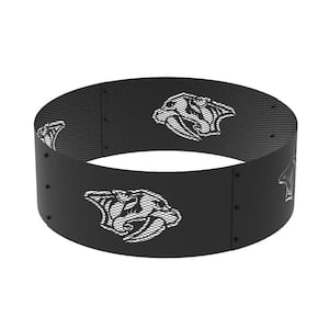 Decorative NHL 36 in. x 12 in. Round Steel Wood Fire Pit Ring - Nashville Predators