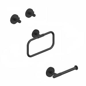 Klass 4-Piece Bath Hardware Set with Mounting Hardware in Matte Black