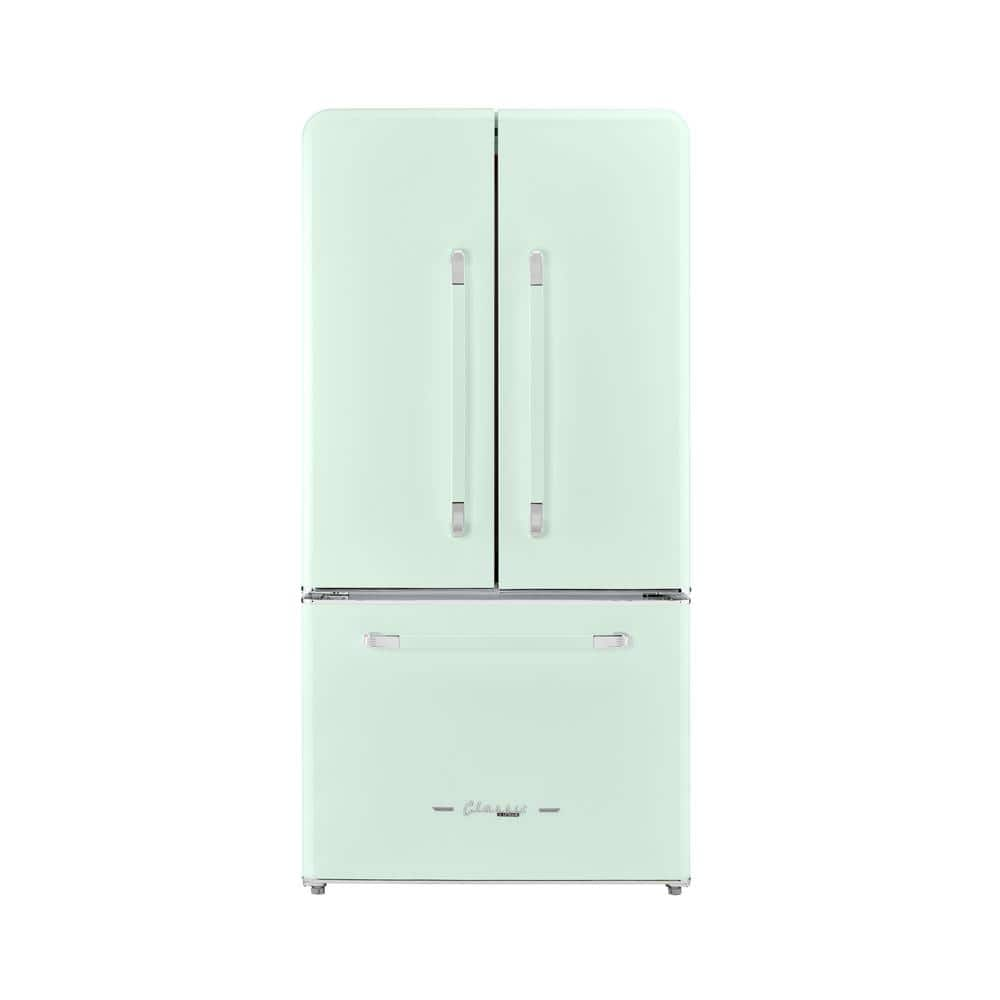 Classic Retro 36 in 21.4 cu. ft. 3-door French Door Refrigerator with Ice Maker in Summer Mint Green, Counter Depth -  Unique Appliances, UGP-595L LG AC