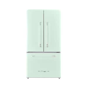 Classic Retro 36 in 21.4 cu. ft. 3-door French Door Refrigerator with Ice Maker in Summer Mint Green, Counter Depth