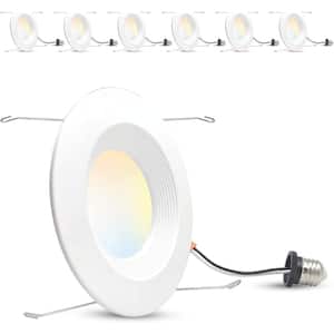 6 in. New Construction and Remodel Recessed Retrofit Dimmable Down Can LED Light Replacement Conversion Kit (6-Pack)
