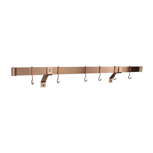 Enclume Handcrafted 48 in. Rolled End Bar ONLY Brushed Copper (Requires Wall Brackets or Captain-Hooks)