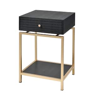 Sheridian 14 in. Black Square Metal Accent Table