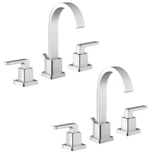 Farrington 8 in. Widespread Double-Handle High-Arc Bathroom Faucet in Chrome (2-Pack)