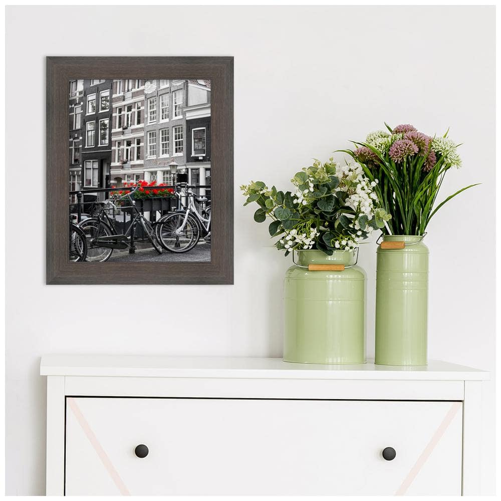 Chocolate Brown Hardwood Narrow Wall Picture Frame