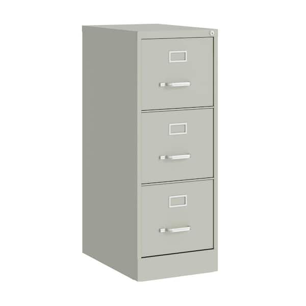 Hirsh 22 in. D 3-Drawer Light Gray Metal Letter Width 15 in. W Vertical File Cabinet, Commercial Grade