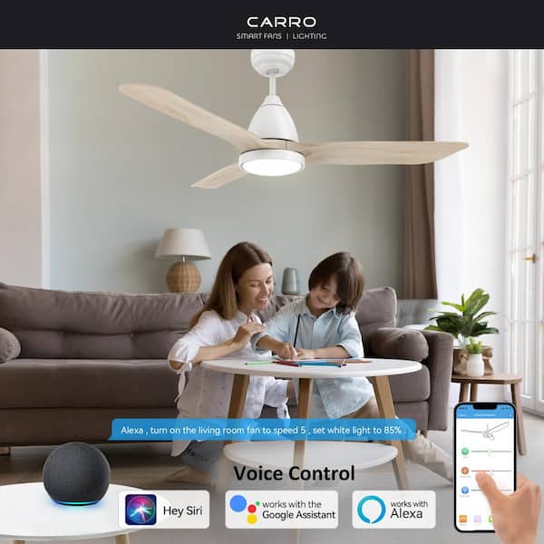 Antrim 52 in. Dimmable LED Indoor/Outdoor White Smart Ceiling Fan with Light and Remote, Works with Alexa/Google Home