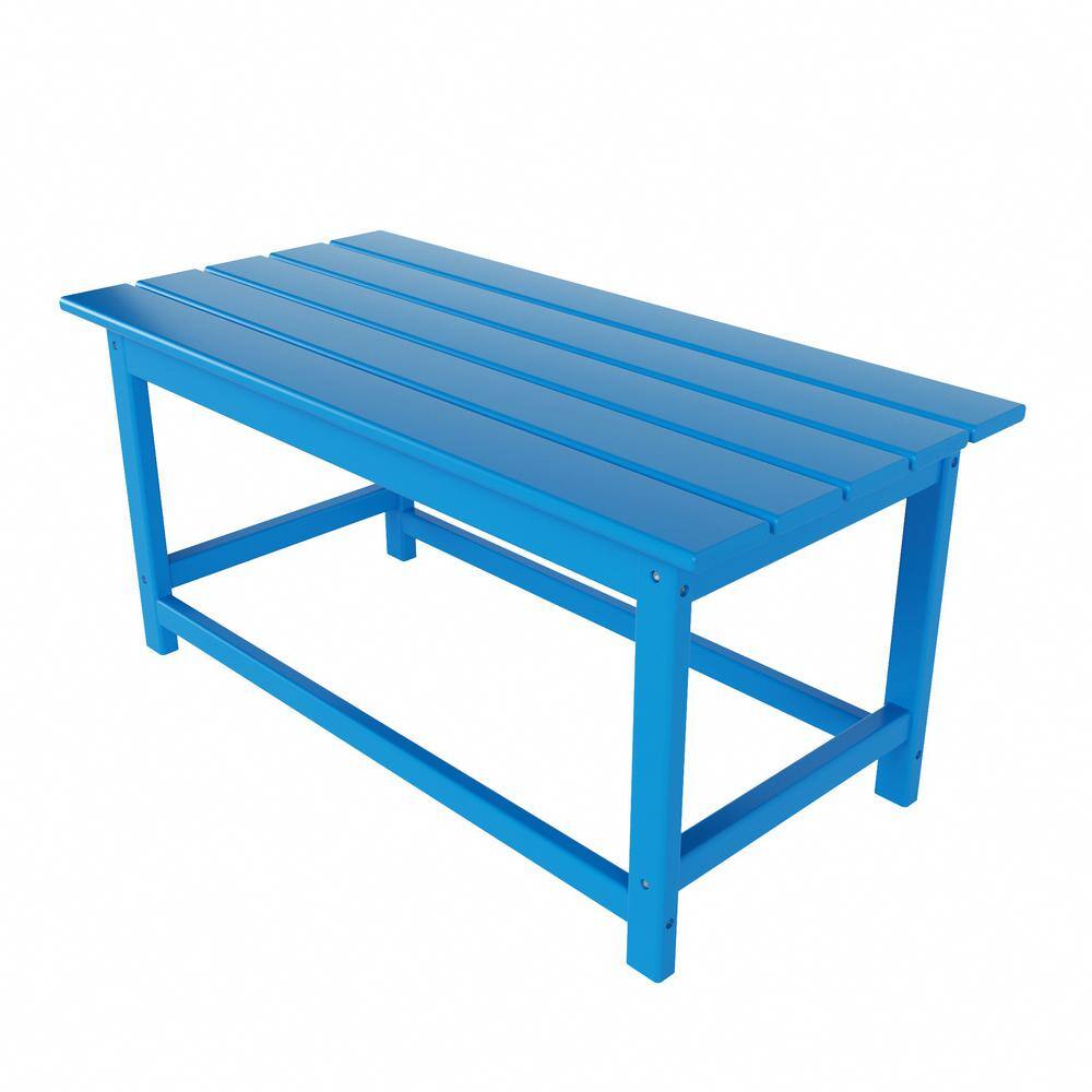 Pacific Blue 3-Piece Outdoor Adirondack Coffee and Side Table Set