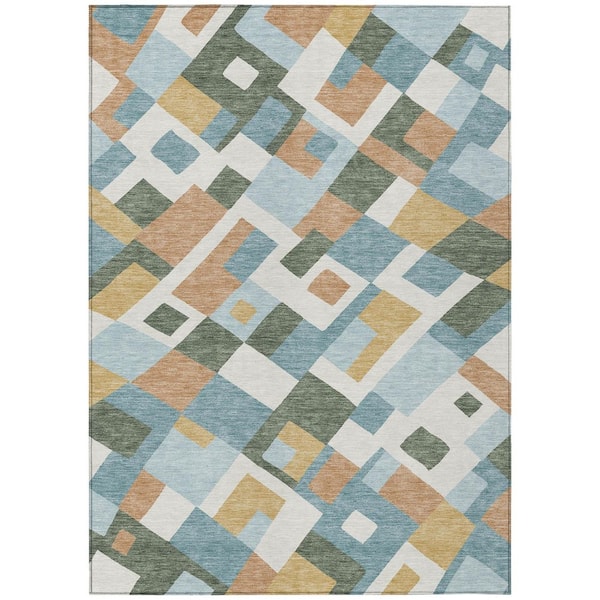 Chantille Machine Washable Indoor/Outdoor Abstract ACN2978 Seafoam 3 ft. x 5 ft. Area Rug