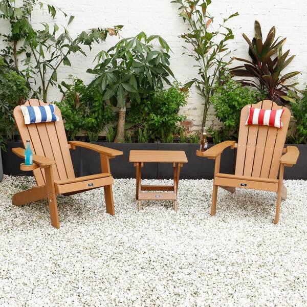 Afoxsos Brown Square Plastic Wood Outdoor Adirondack