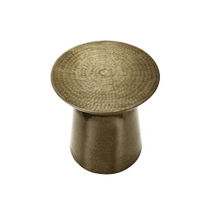 20 in. Gold Round Metal End Table