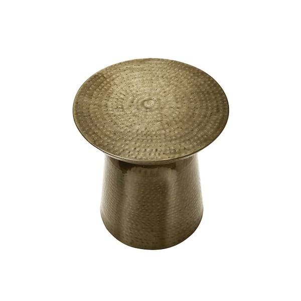 Unbranded 20 in. Gold Round Metal End Table