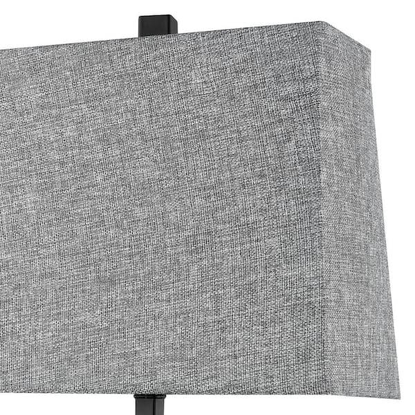 23.5 in. Grey Touch Control Mental Table Lamp Set with USB Ports and AC  Outlets (Set of 2)