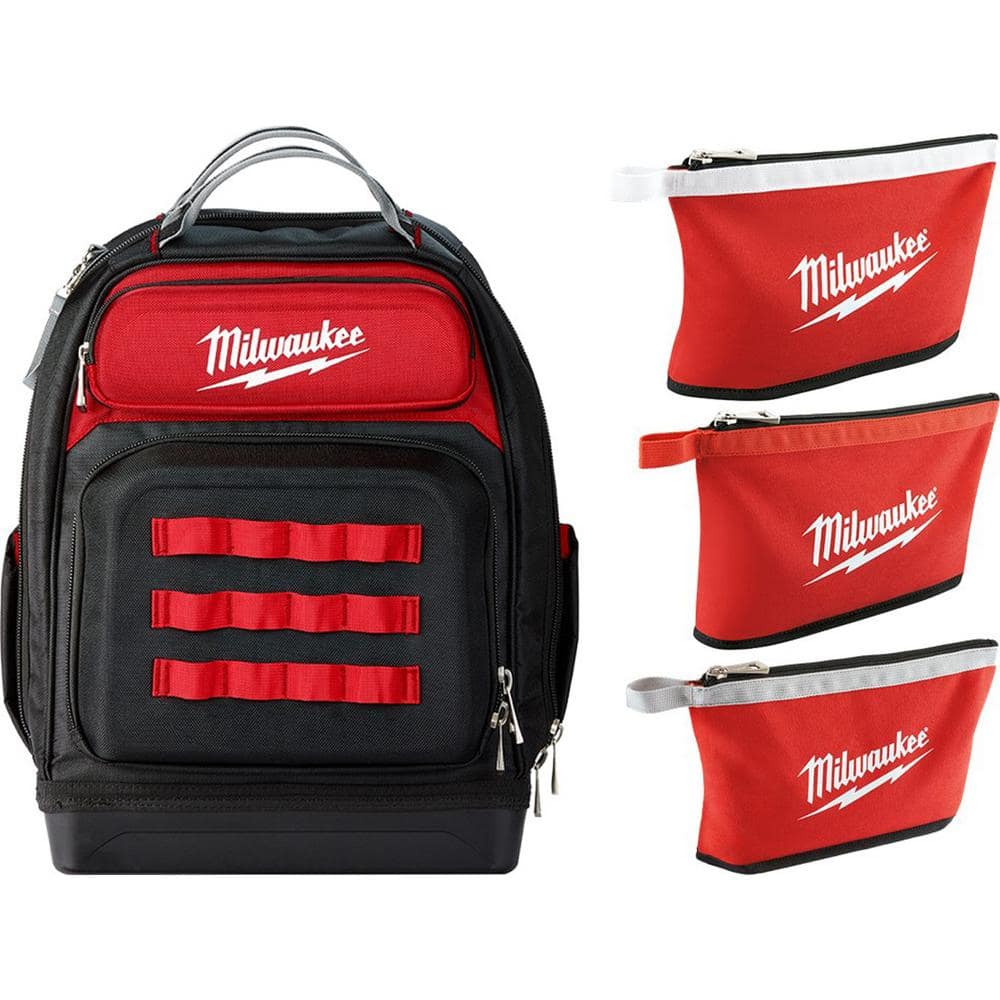 Milwaukee Tool Storage Backpack Polyester Shoulder Strap Zippered Padded  Handle