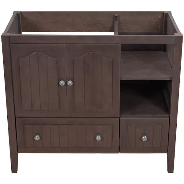 Unbranded 36 in. W x 18.03 in. D x 32.13 in. H Bath Vanity Cabinet without Top in Brown