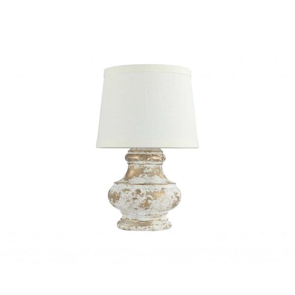 HomeRoots Josephine 12 in. Silver/White Table Lamp