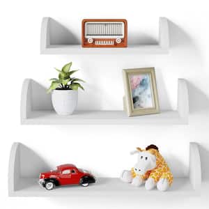 4.7 in. x 16.7 in. x 4.7 in. White Wood Decorative Wall Shelves(3-Piece)