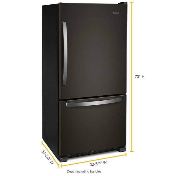 whirlpool stainless steel fridge bottom freezer