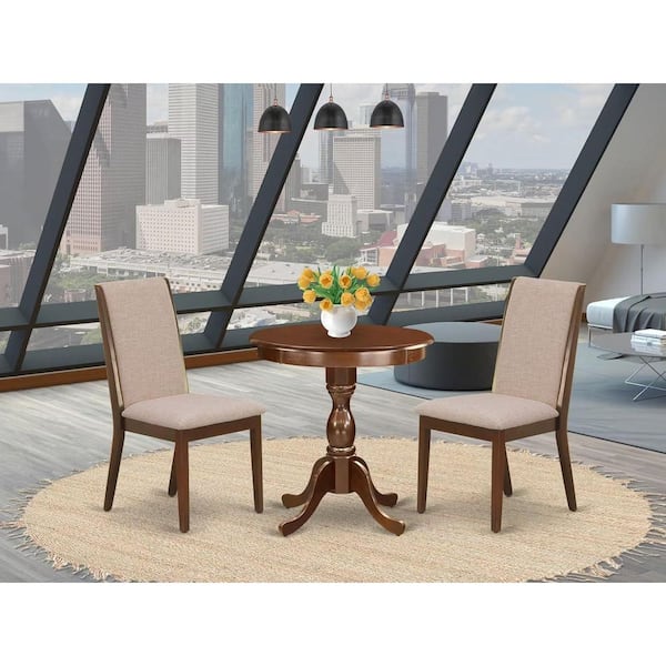 HOME IMPORTS EMPORIUM 3-Piece Mahogany Finish Solid Wood Top-Dining Room Set-Seats 4