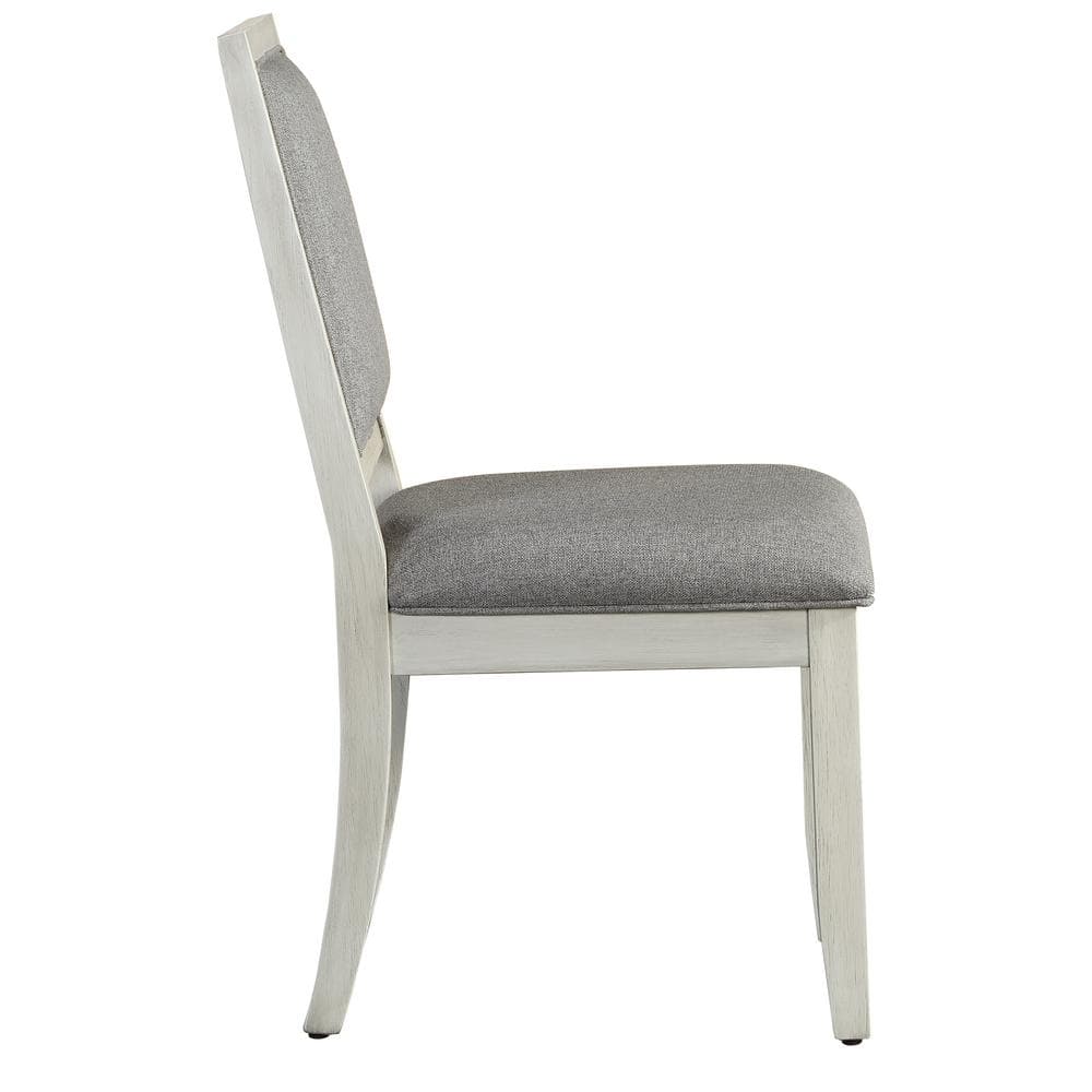 Set of 2 Gray Microfiber Upholstered Parsons Side Chairs with Wood Frame