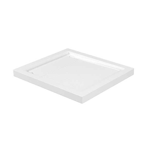 32 in. L x 36 in. W Alcove and Corner Shower Pan Base with Reversible Drain Rectangle Shower Base (White)