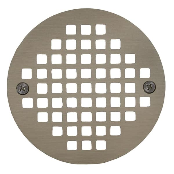 JONES STEPHENS 6 in. Round Cast Brass Heavy Duty Coverall Strainer in Nickel Bronze for Shower/Floor Drains
