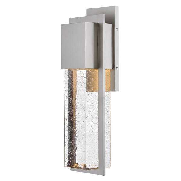 LARK - Alex 1-Light Antique Brushed Aluminum Hardwired Outdoor Wall Lantern Sconce