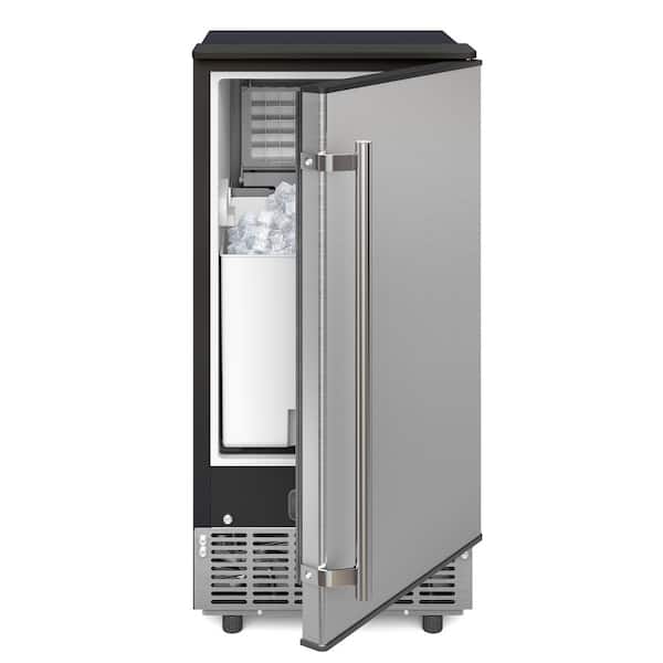Costway 15 in. 80 lb. Built-In Ice Maker Freestanding 24H Timer  Under-counter Ice Maker Machine with Drain Pump in Silver GHM0538 - The  Home Depot