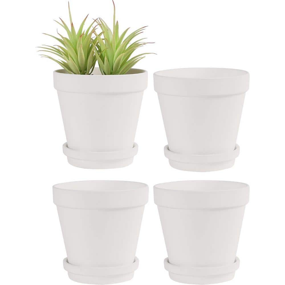 ITOPFOX Classic 6 in. L x 6 in. W x 5 in. H White Clay Round