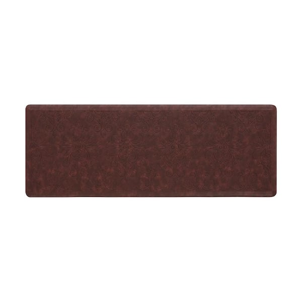 Chef Gear Marni Red 17.5 in. x 48 in. Floral Synthetic Kitchen Mat