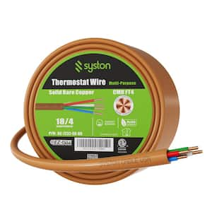 50 ft. 18/4 Brown Solid Bare Copper CMR/CL3R Thermostat Wire