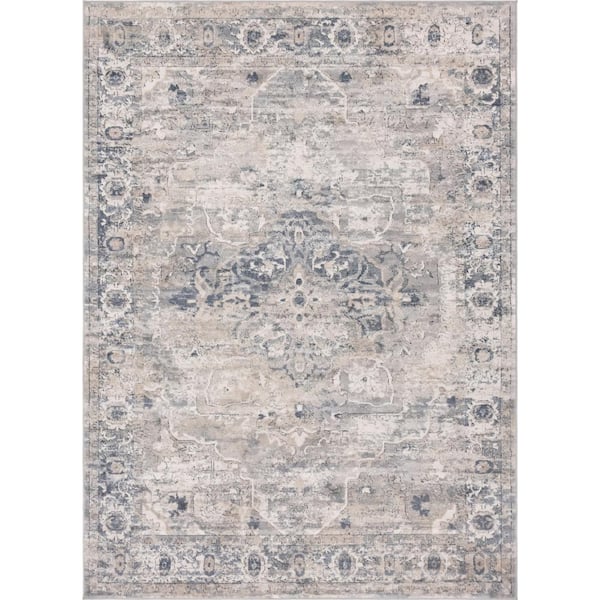 Unique Loom Portland Canby Ivory/Gray 7 ft. x 10 ft. Area Rug