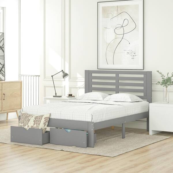 Size Platform Bed Frame With Headboard, Full Size Bed Frame With Headboard Storage