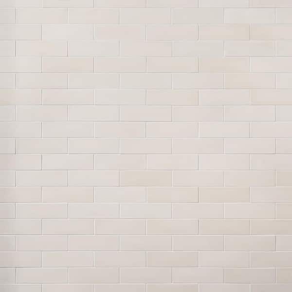 Ivy Hill Tile Vibe Chalk White 2.36 in. x 7.87 in. Matte Cement Subway Wall Tile (3.88 sq. ft./Case)