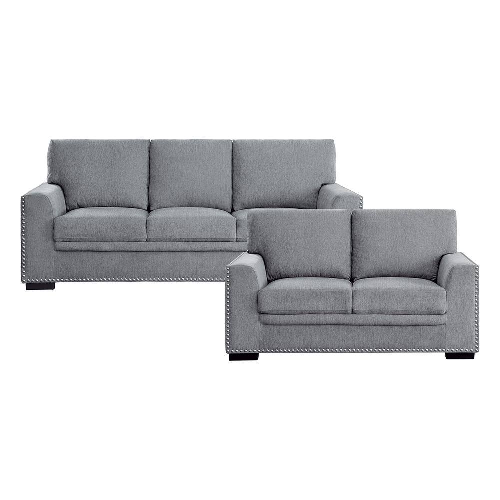 Driggs 84 in. W Straight Arm Chenille Rectangle 2-Piece Living Room Sofa Se