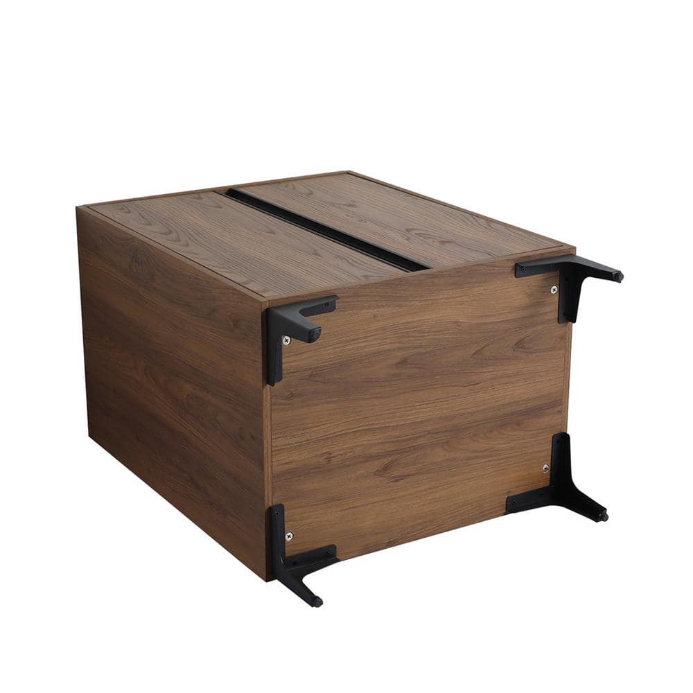 24'' Brown Walnut Single Vanity with White Resin Sink